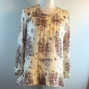 Bob Timberlake shirt blouse medium ivory floral